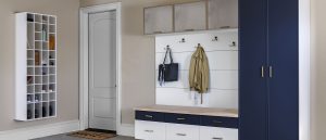 Laundry Room Redmond WA Laundry room having white interior and some bags hanging on the wall