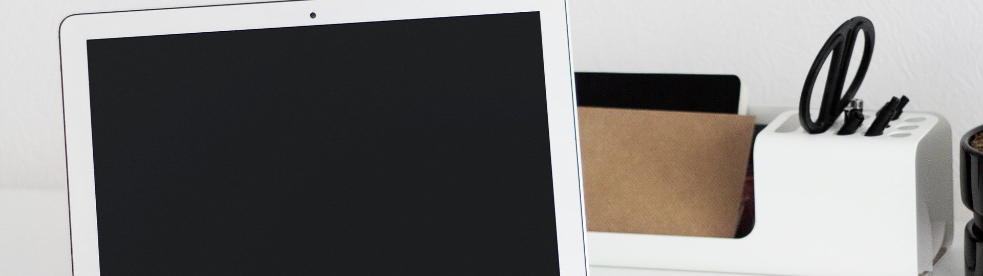 Desk Organizer and Laptop