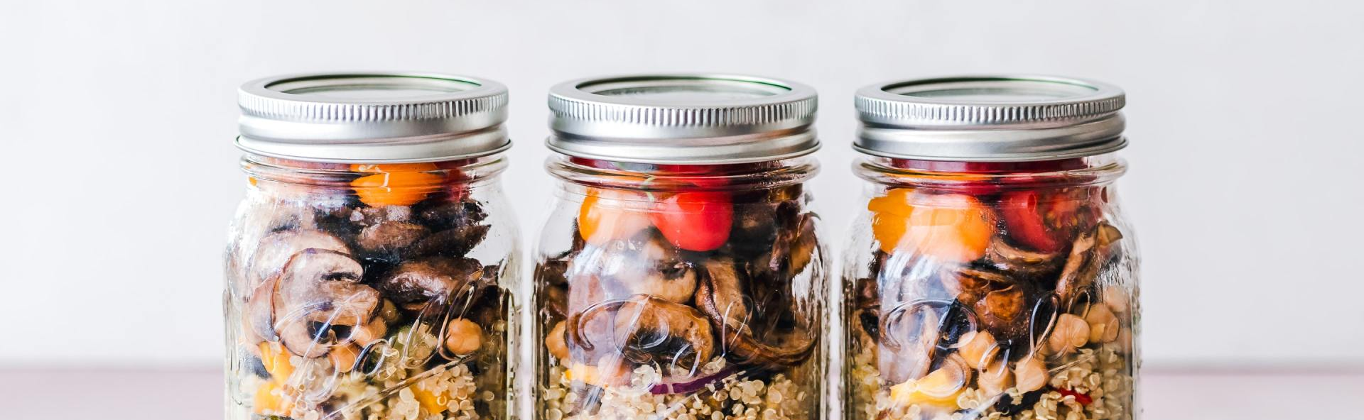 Mason Jars Containing Food